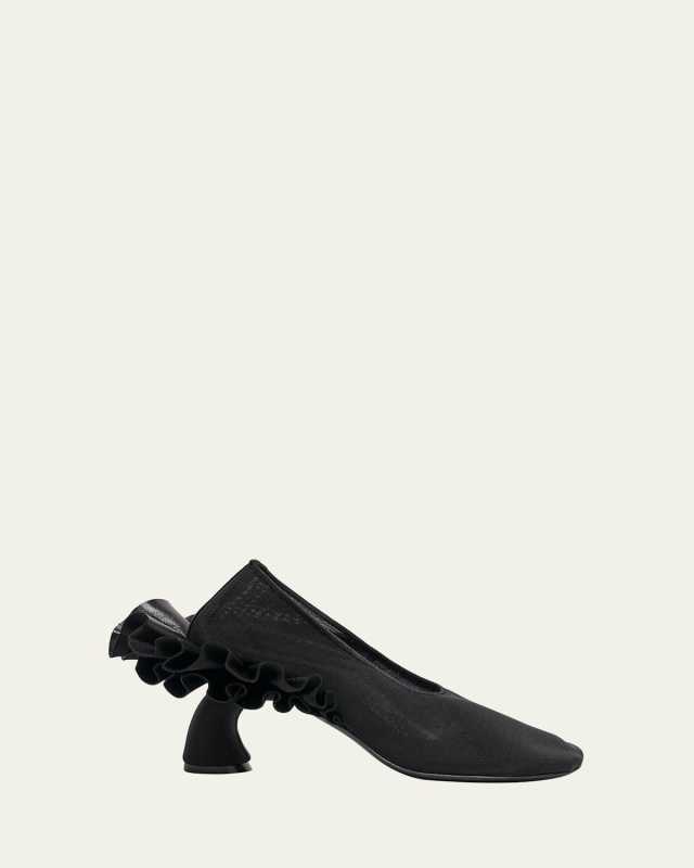 Virgo Mesh Ruffle Pumps